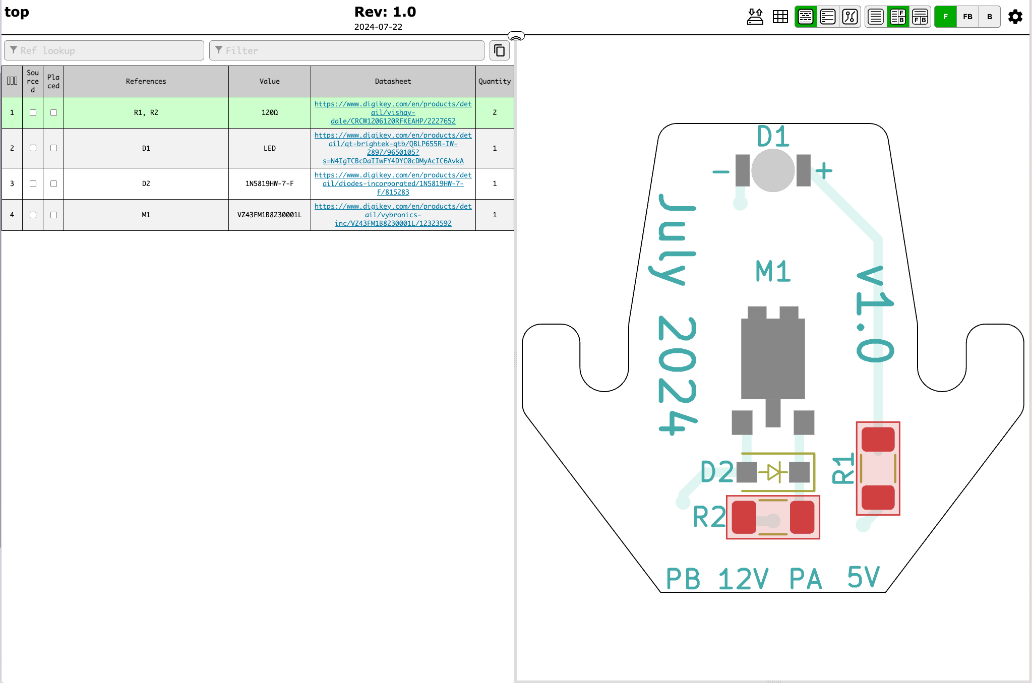 top PCB BOM